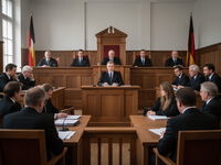 Gerichtssaal in Deutschland als Symbol für den Ablauf eines Gerichtsverfahrens