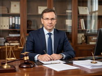 Rechtsanwalt berät Mandanten und arbeitet bei internationalen Verfahren mit Dolmetschern zusammen.